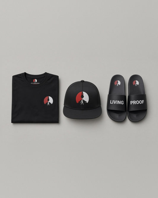 Living Proof Gift Set: tee, snapback hat, and slides